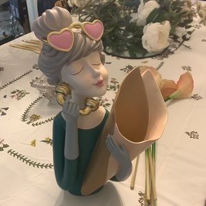 Modern girl flower vase